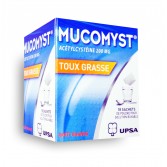 Mucomyst 200 mg toux grasse - 18 sachets goût orange