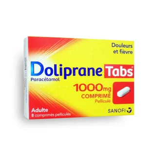 DolipraneTabs 1000 mg paracétamol - Boite de 8 comprimés