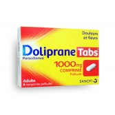 DolipraneTabs 1000 mg paracétamol - Boite de 8 comprimés