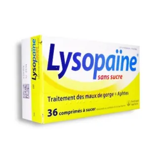 Lysopaïne sans sucre comprimé à sucer maux de gorge Aphtes