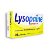 Lysopaïne sans sucre maux de gorge et aphtes - Boite de 36 comprimés