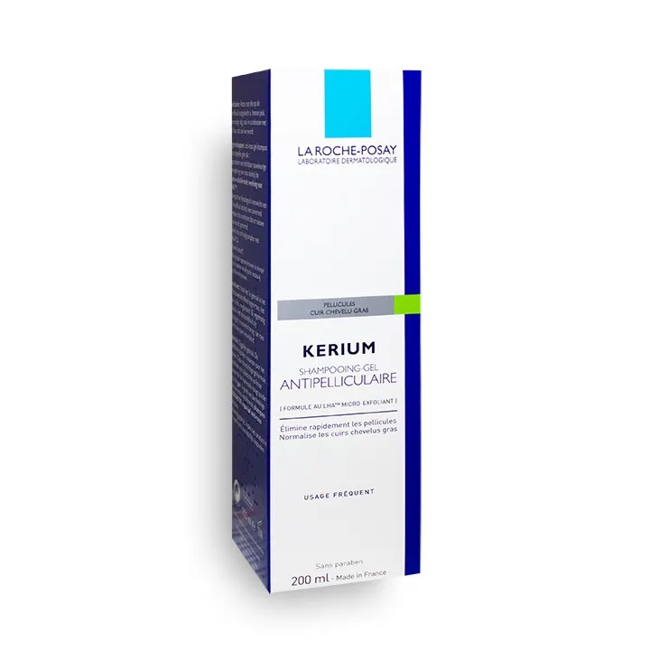 Kerium shampooing-gel antipelliculaire cheveux gras La Roche Posay flacon 200 ml
