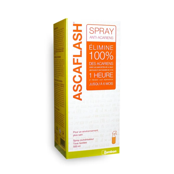 Ascaflash spray anti-acariens tous textiles - Spray de 500 ml