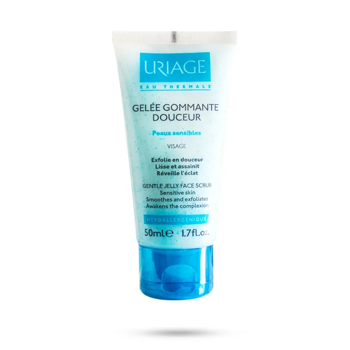 Gelée gommante douceur peaux sensibles Uriage tube 50 ml - Soin visage