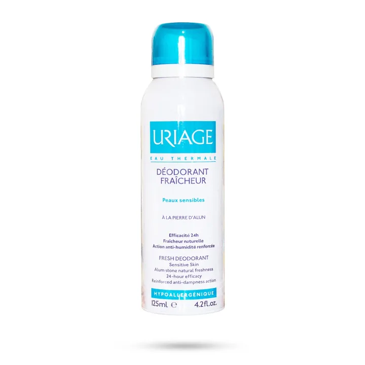 Déodorant fraîcheur peaux sensibles Uriage spray 125 ml - À la pierre d'alun