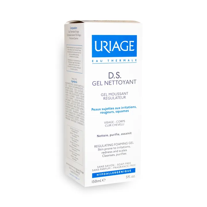 D.S. Gel nettoyant Uriage gel moussant régulateur tube 150 ml