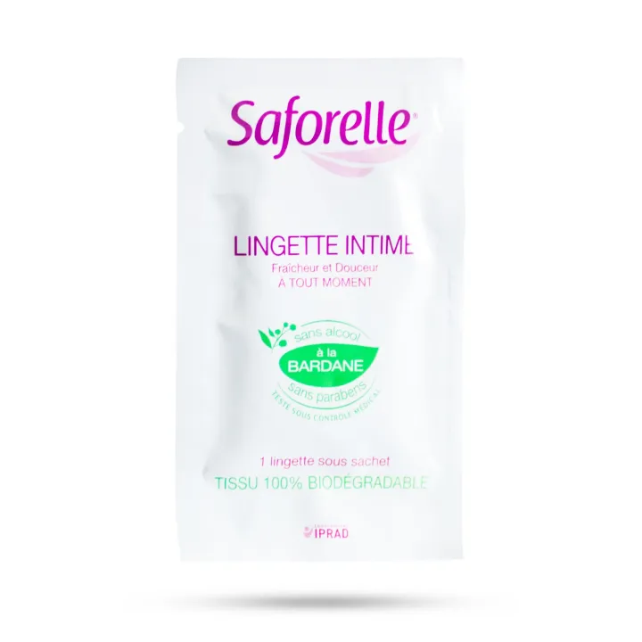 Saforelle Lingettes intimes fraîcheur et douceur 10 sachets individuels