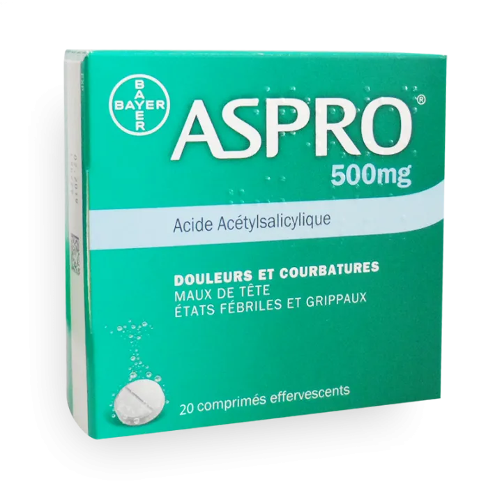 Aspro 500 mg douleurs et courbatures - 36 comprimés effervescents