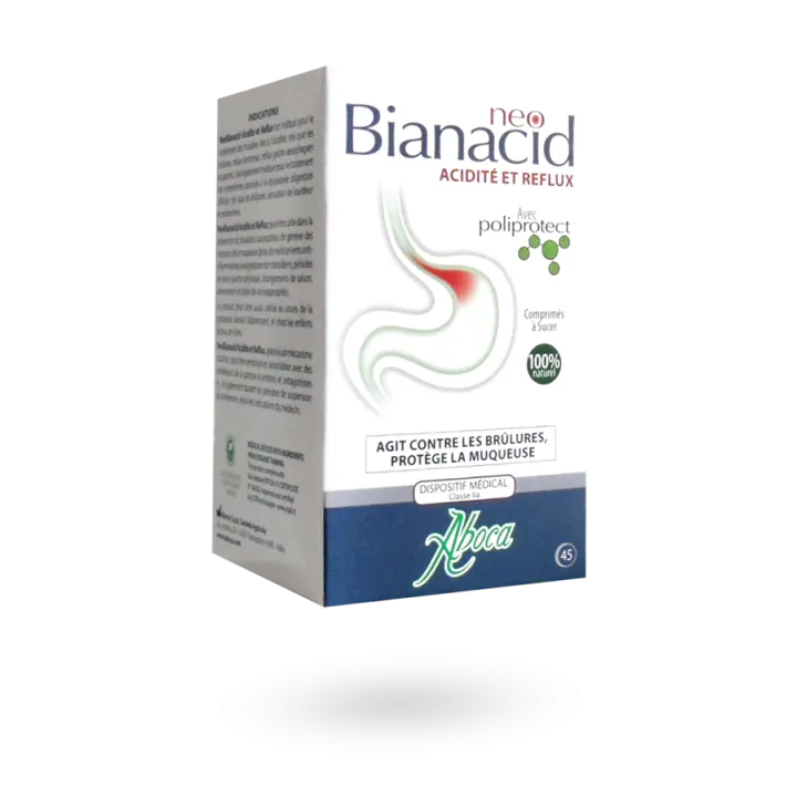 NeoBianacid acidité et reflux avec Poliprotect 45 comprimés à sucer