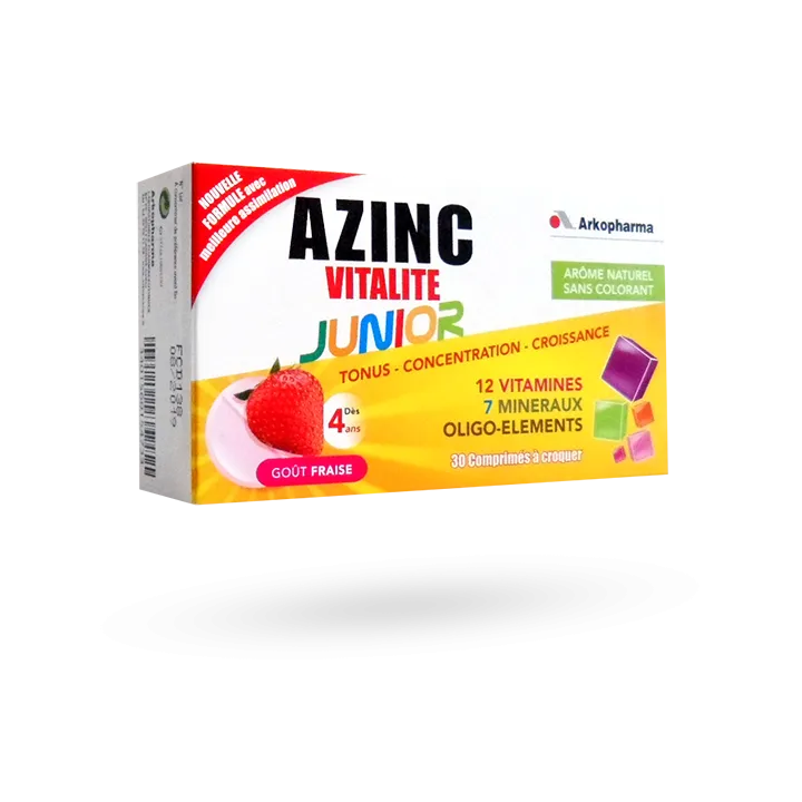 Azinc Vitalité Junior Arkopharma goût fraise - 30 comprimés à croquer