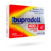 Ibupradoll 400 mg Ibuprofène douleurs et fièvre - 10 capsules molles
