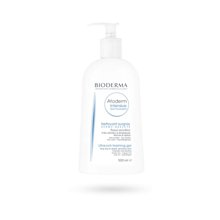 Atoderm Intensive gel moussant nettoyant surgras Bioderma - Flacon 500 ml