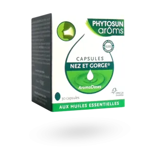 Capsules Aromadoses nez et gorge Phytosun Arôms 30 capsules