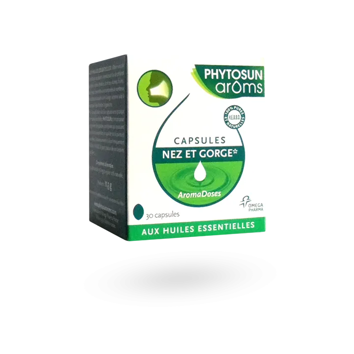 Capsules Aromadoses nez et gorge Phytosun Arôms 30 capsules