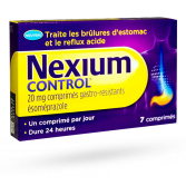 Nexium control 20 mg brûlures d'estomac - Boite de 7 comprimés