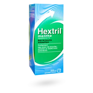 Hextril Menthe bain de bouche 0,1 pour cent 200 ml Hextril Menthe bain de bouche 0,1 pour cent 200 ml