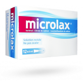 Microlax solution rectale constipation laxatif - Boite de 12 unidoses