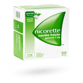 Nicorette 2 mg menthe fraîche sans sucre - 210 gommes à mâcher