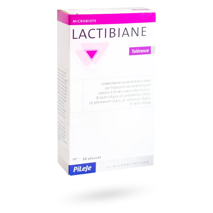 Lactibiane Tolérance 5 souches microbiotiques 30 gélules