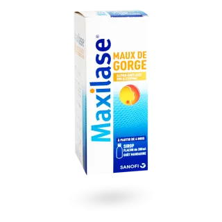 Maxilase sirop maux de gorge goût mandarine - Flacon de 200 ml