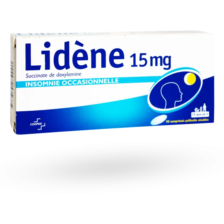 Lidène 15 mg insomnie occasionnelle Cooper boite de 10 comprimés