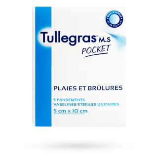 Tullegras M.S Pocket plaies et brûlure 5 pansements 5 cm x 10 cm