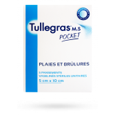 Tullegras M.S Pocket plaies et brûlure 5 cm x 10 cm - 5 pansements