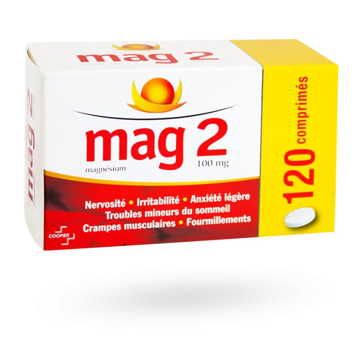 Mag 2 100 mg magnésium 120 comprimés