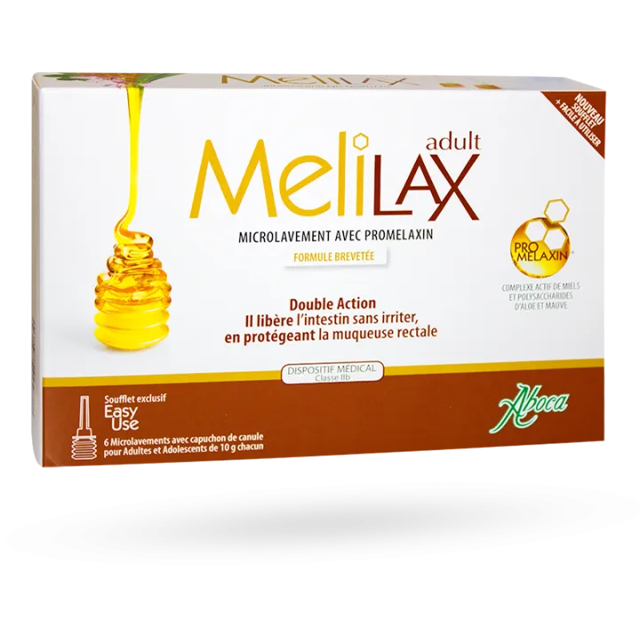 Melilax microlavement avec promelaxin double action - Boite de 6 lavements