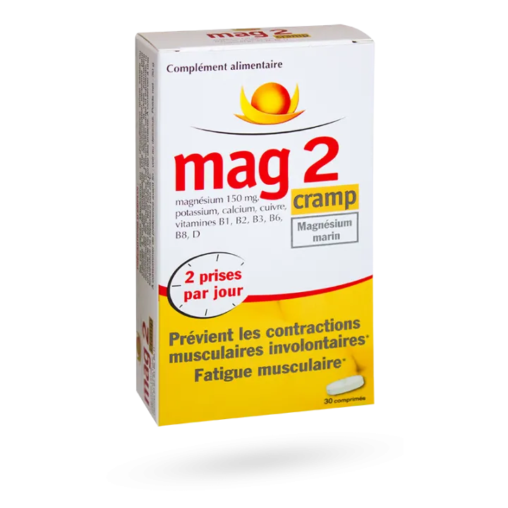 Mag 2 Cramp magnésium marin crampes musculaires 30 comprimés