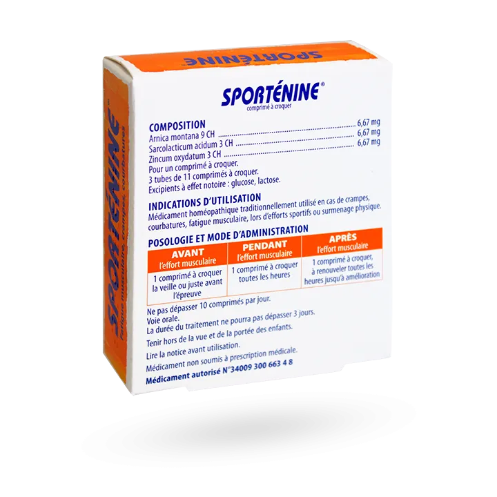 Sporténine Boiron fatigue musculaire 33 comprimés à croquer