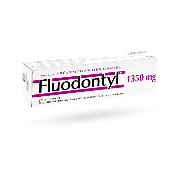 Fluodontyl 1350 mg pâte dentifrice fluorure de sodium tube 75 ml 