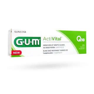 Gum ActiVital gel dentifrice fluoré Q10 menthe fraîche 75 ml