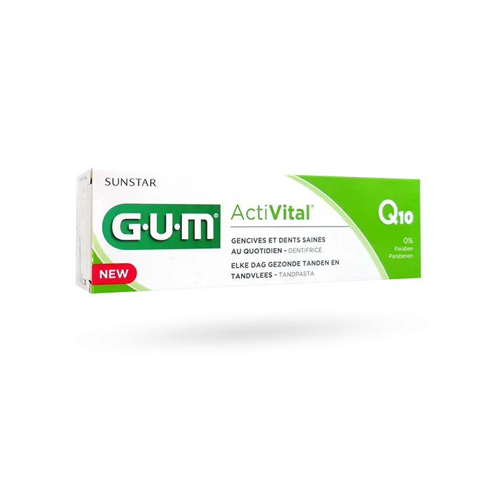 Gum ActiVital gel dentifrice fluoré Q10 menthe fraîche 75 ml