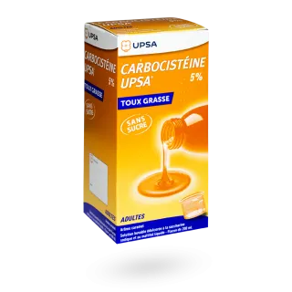 Carbocistéine 5% UPSA sirop toux grasse adultes 200 ml