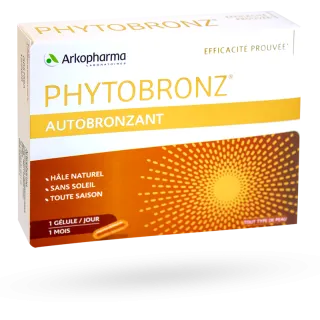 Phytobronz Autobronzant Arkopharma tout type de peau 30 gélules Phytobronz Autobronzant Arkopharma tout type de peau 30 gélules