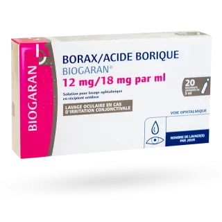 Borax/Acide borique Biogaran lavage oculaire 20 unidoses