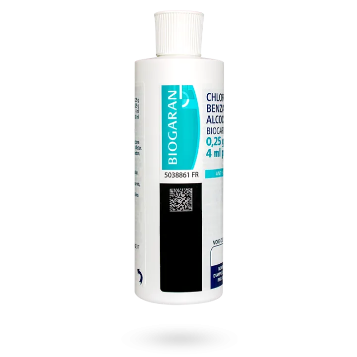 Chlorhexidine/Benzalkonium/Alcool benzylique Biogaran flacon 250 ml