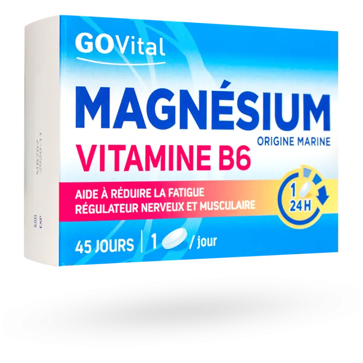 Magnésium Vitamine B6 GOVital fatigue passagère 45 comprimés