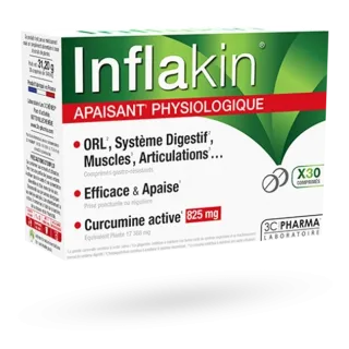 Inflakin apaisant physiologique 3 Chênes boite de 30 comprimés