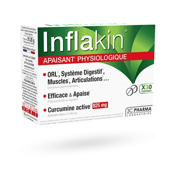 Inflakin apaisant physiologique 3 Chênes boite de 30 comprimés