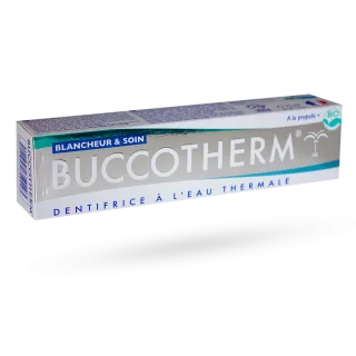 Buccotherm dentifrice blancheur et soin à l'eau thermale et Propolis BIO 75 ml Buccotherm dentifrice blancheur et soin à l'eau thermale et Propolis BIO 75 ml