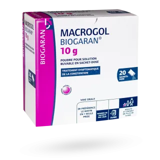 Macrogol 10 g Biogaran constipation 20 sachets de poudre pour solution buvable