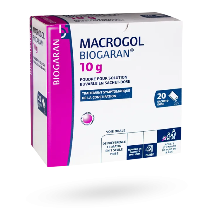 Macrogol 10 g Biogaran constipation 20 sachets de poudre pour solution buvable
