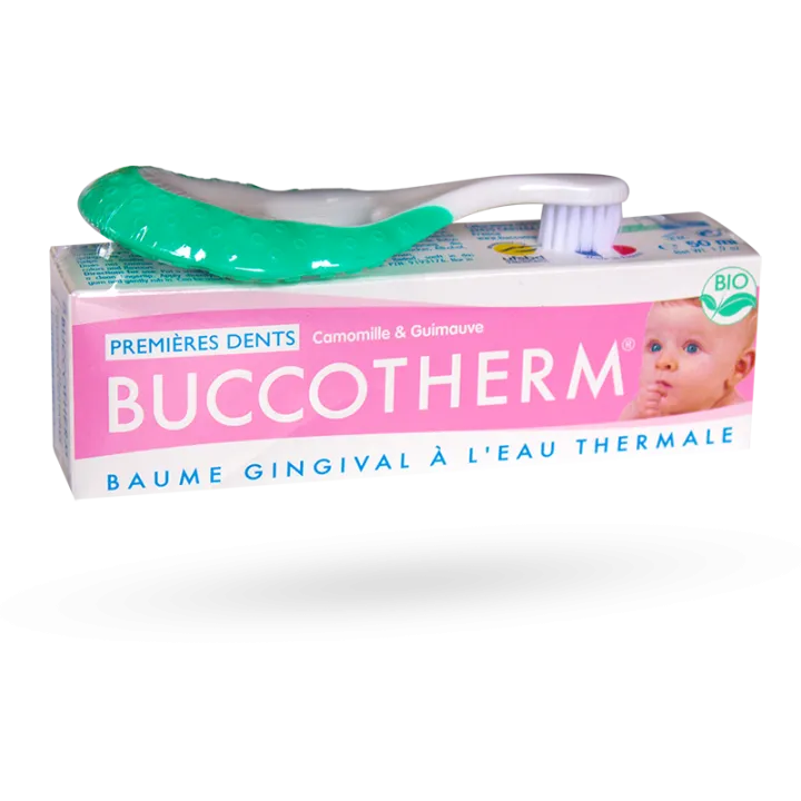Buccotherm baume gingival premières dents à l'eau thermale BIO Kit poussées dentaires
