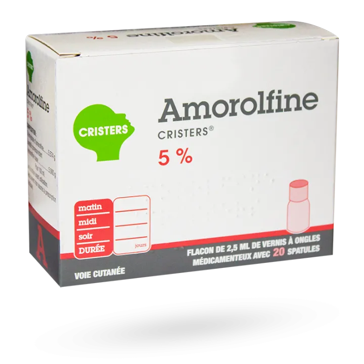 Amorolfine 5% Cristers vernis à ongles 2,5 ml + 20 spatules