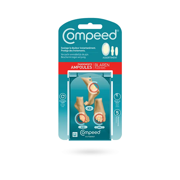 Pansements ampoules assortiment Compeed 5 pansements 3 formats