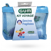 GUM Kit voyage gencives fragilisées - Brosse à dents, brossettes, dentifrice, bain de bouche