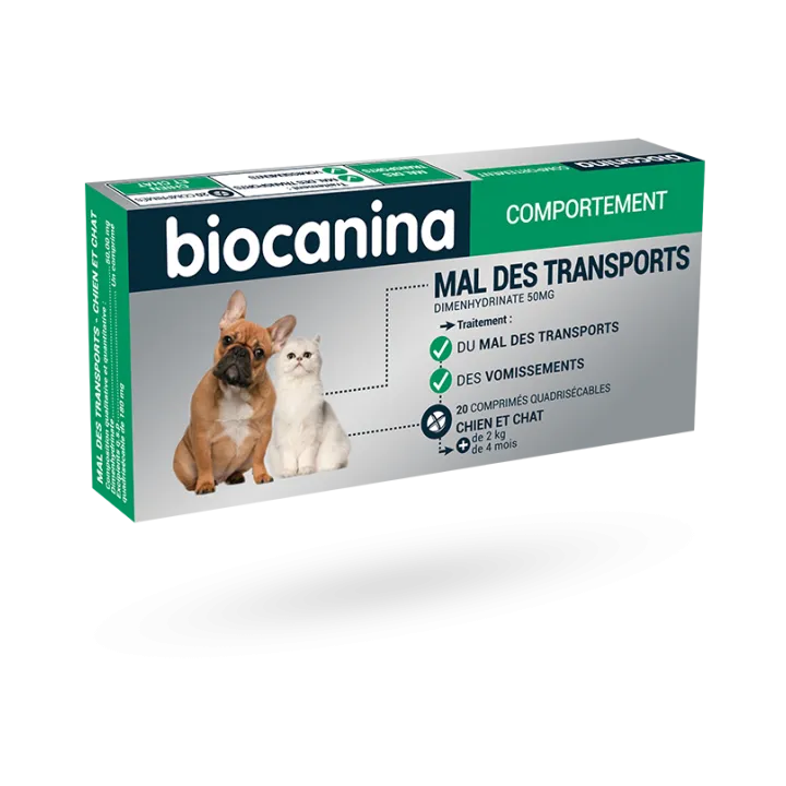 Biocanina mal des transports chiens et chats 20 comprimés