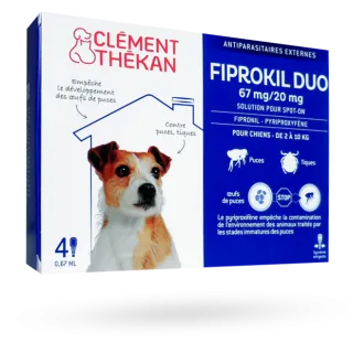 Fiprokil Duo Clément Thékan solution pour spot-on chien - 4 pipettes
